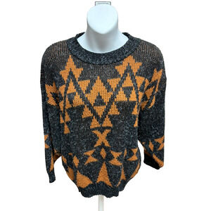 GFC Womens Vintage Sweater Size Small Womens Orange 80's Casual Long Sleeve